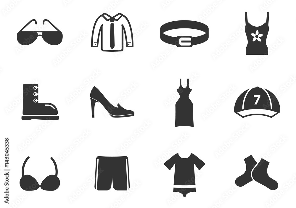 clothes icon set clothes icon set