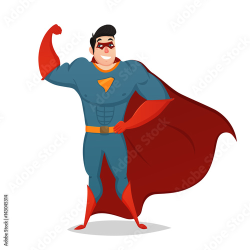 Muscular Man Dressed In Superhero Costume