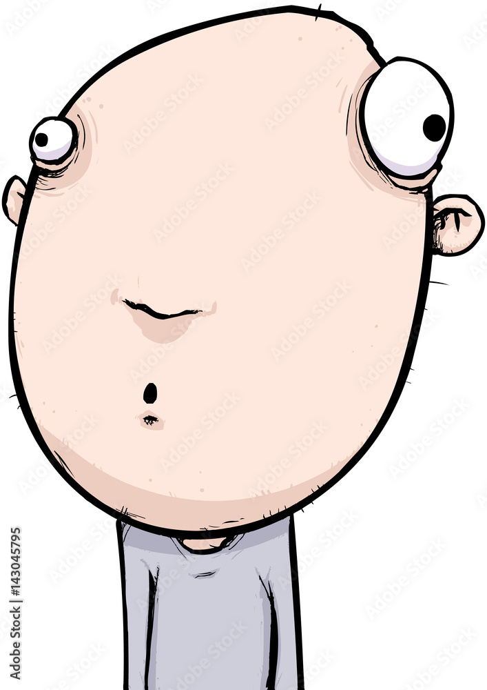 Man with a giant head funny cartoon character illustration Stock Vector |  Adobe Stock