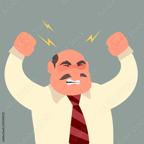 Business man with stress at work. Stress situation concept. Modern flat design concepts for web banners, web sites, printed materials, infographics.