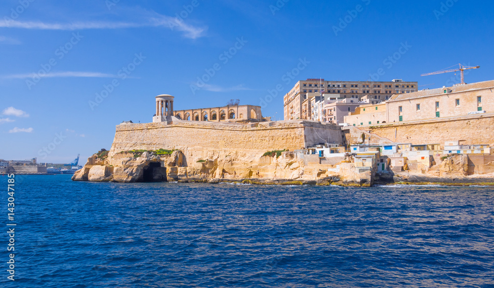 Traditional medieval architecture of Valletta, famous place of Malta, in summer season