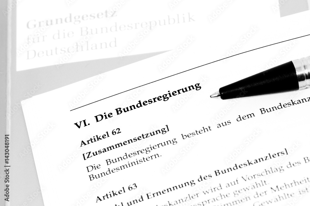 Obraz premium Grundgesetzartikel zur Bundesregierung