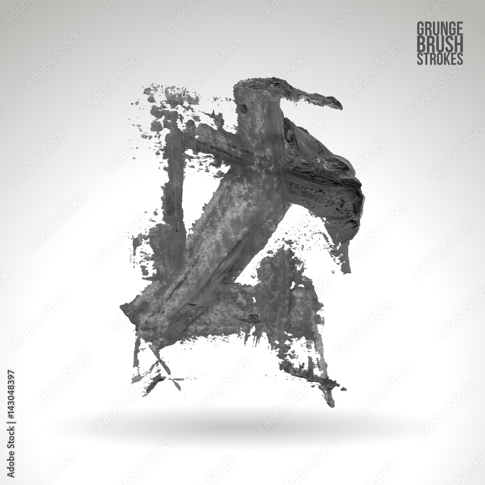 Fototapeta premium Brush stroke and texture. Grunge vector abstract hand - painted element. Underline and border.