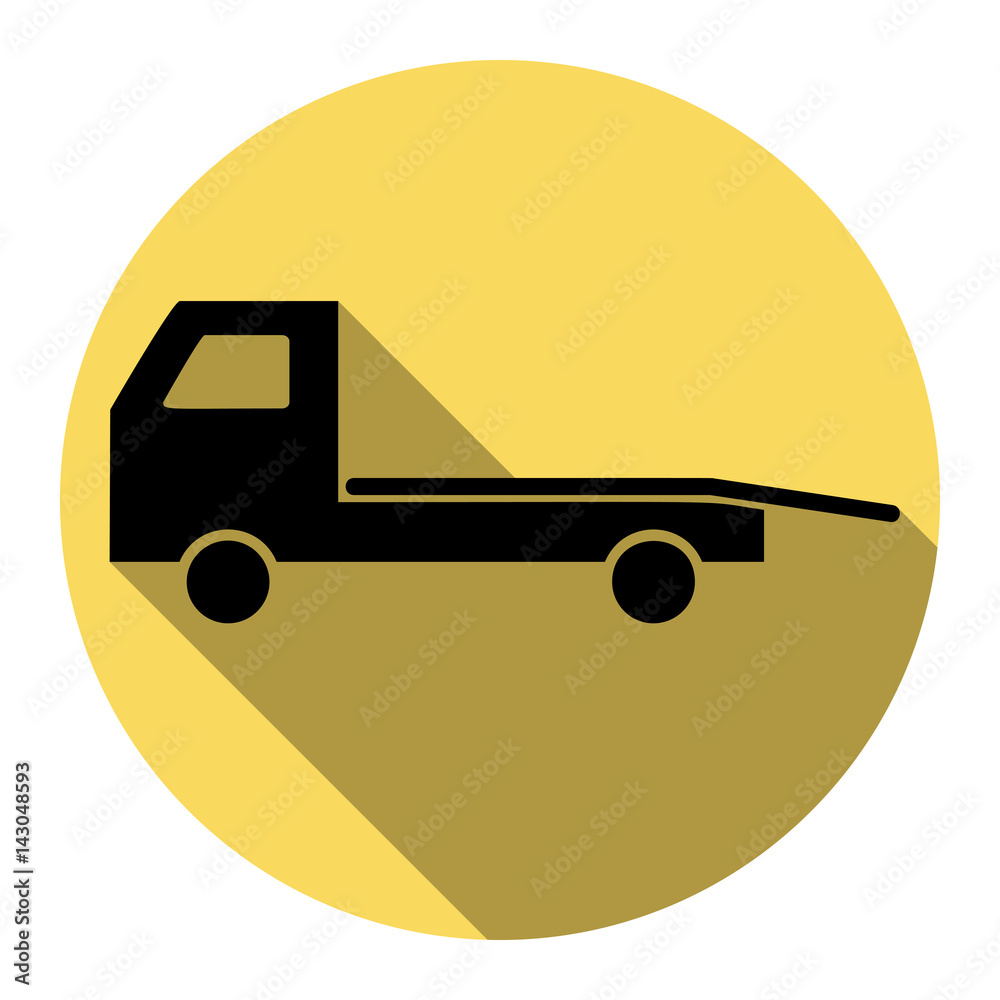 Service of evacuation sign. Wrecking car side. Car evacuator. Vehicle ...