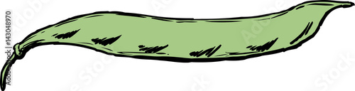 Fresh green beans cartoon