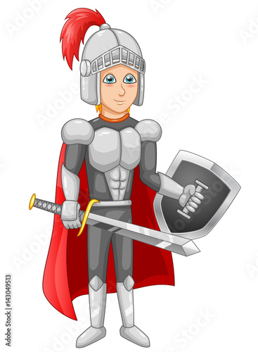 Cartoon knight boy