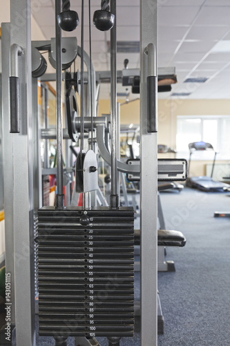 Fitness machines in a fitness club