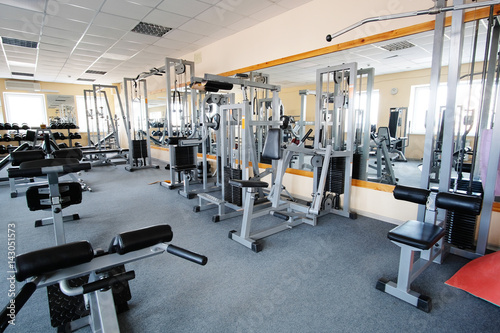 Fitness machines in a fitness club