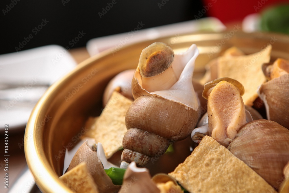 Korean-style sea snail cuisine recipe Stock Photo | Adobe Stock