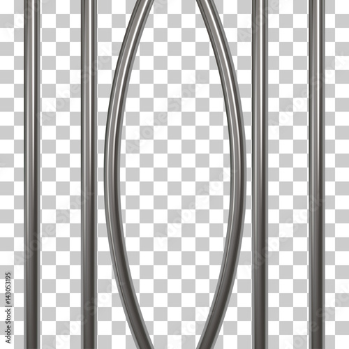 Broken prison bars isolated on transparent. Vector illustration. Way out to freedom concept