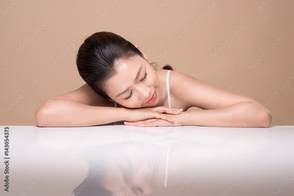 Portrait of young beautiful asian woman. Youth and skin care concept Portrait of young beautiful asian woman. Youth and skin care concept