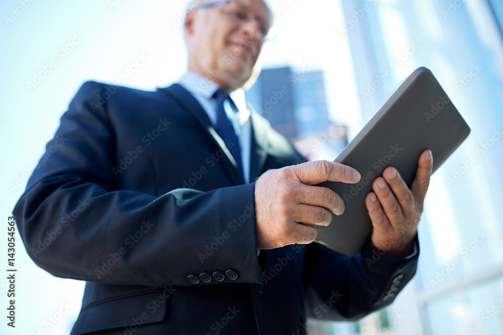 businessman with tablet pc outdoors businessman with tablet pc outdoors
