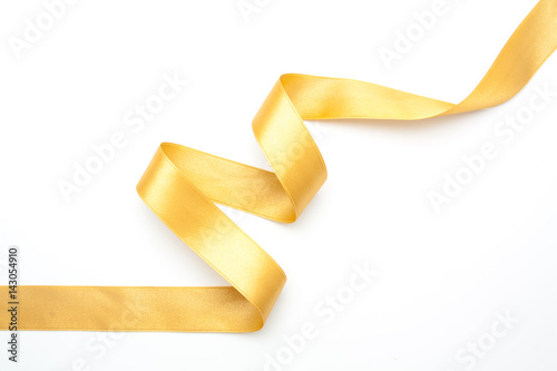 golden ribbon border isolated on white