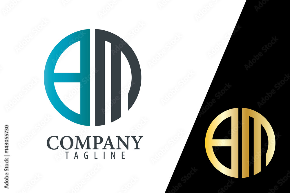 Initial Letter BM With Linked Circle Logo Stock Vector | Adobe Stock