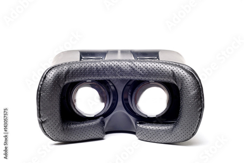 Virtual Reality glasses with smartphone, on white background. vr gadget concept.