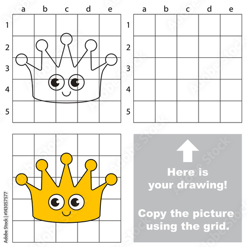 Copy the image using grid, the simple educational kid game.