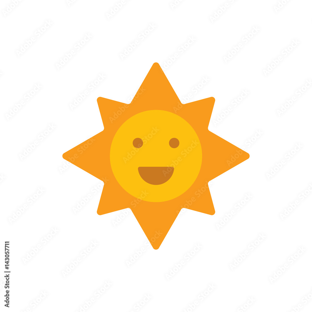 Smiling sun. Emoji icon. Happy sun. Vector Stock Vector Adobe Stock
