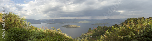 Panorama of crater lake, Virunga, Rwanda photo