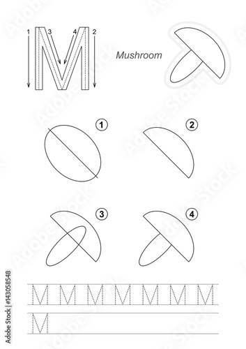 Drawing tutorial for letter.