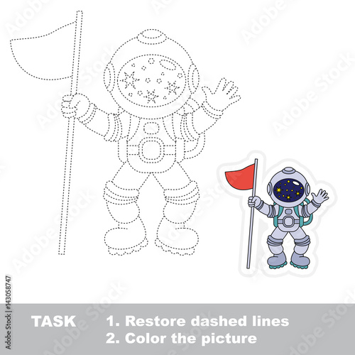 Vector trace educational game for preschool kids.