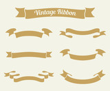 vintage ribbon set. Vector illustration.