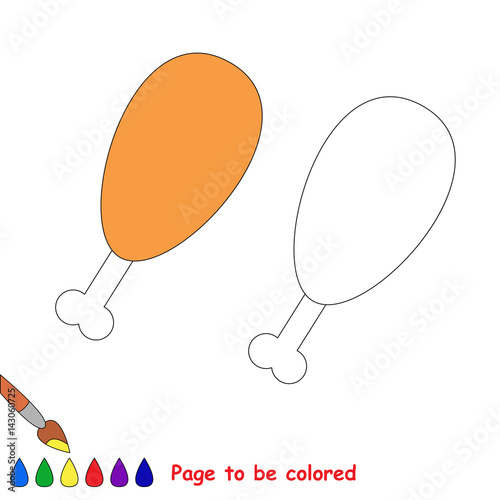 Page to be colored, simple education game for kids.