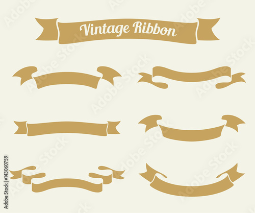 vintage ribbon set. Vector illustration.