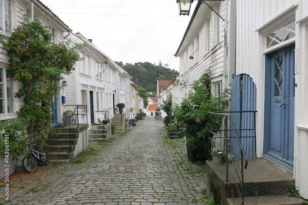 Obraz premium Ville de bois en Norvège