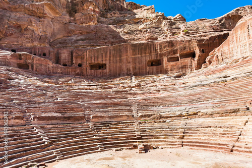 ancient nabataean amphitheater in Petra town