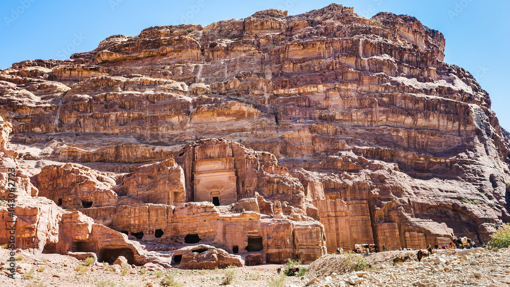 ancient temples and houses in Petra town