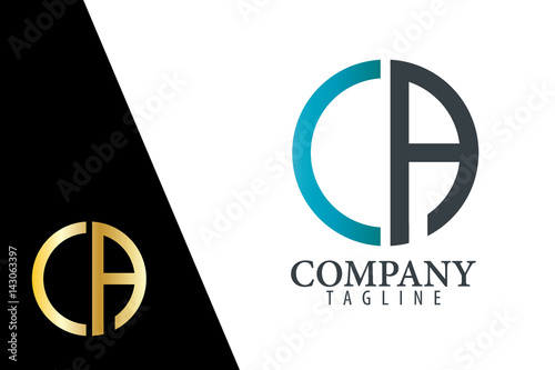 Initial Letter CA With Linked Circle Logo
