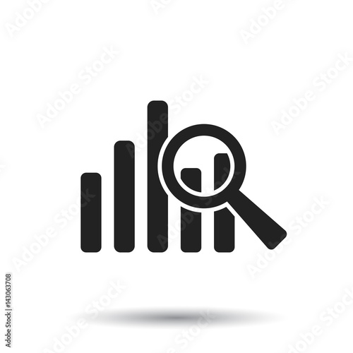 Business graph icon. Chart flat vector illustration on white background.