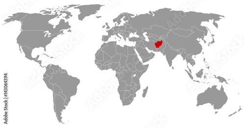 Afghanistan auf der Weltkarte