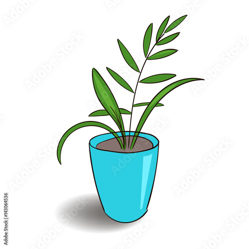 House plant isolated. Vector sketch 