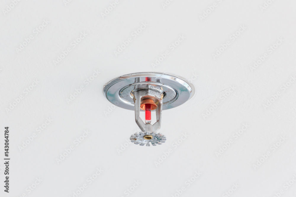 Close up image of fire sprinkler on white background. Fire sprinklers