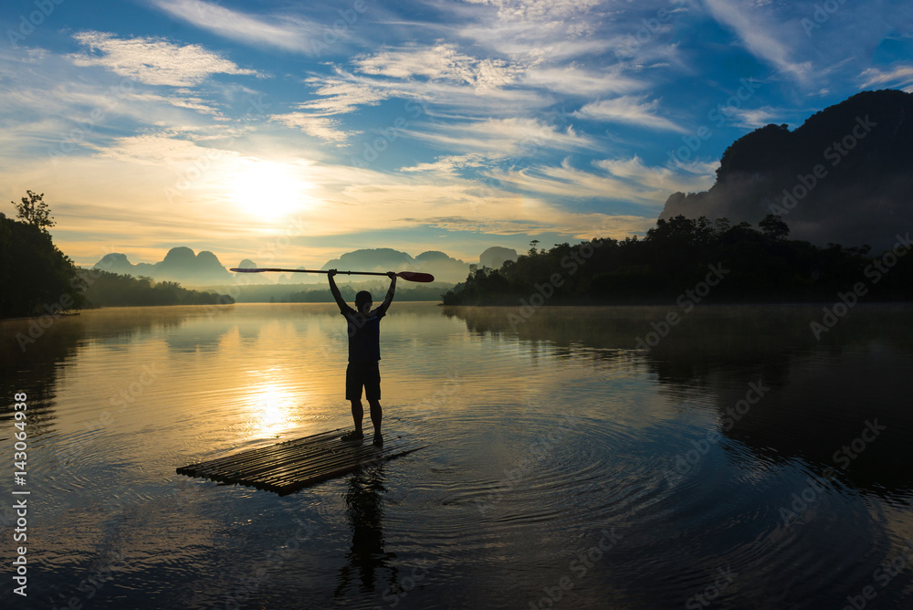 Obraz premium Travel adventure by canoe in Krabi, Thailand.