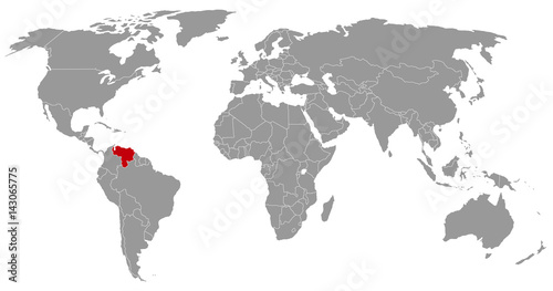 Venezuela auf der Weltkarte