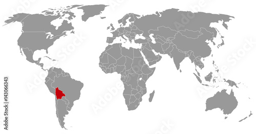 Bolivien auf der Weltkarte