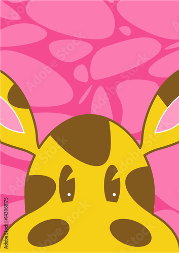 Canvas Print Cute Cartoon Giraffe Character