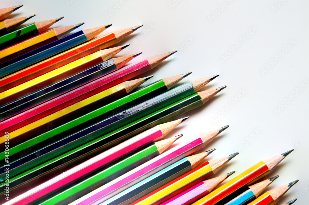 Fototapeta premium pencils isolated on white background close up
