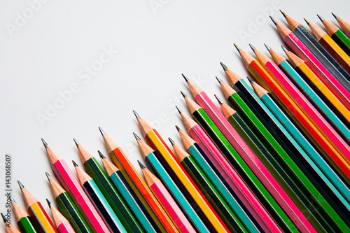 pencils isolated on white background close up