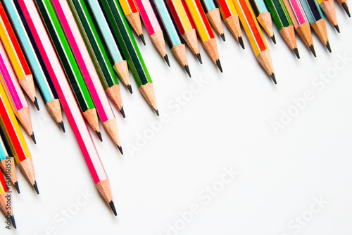 pencils isolated on white background close up