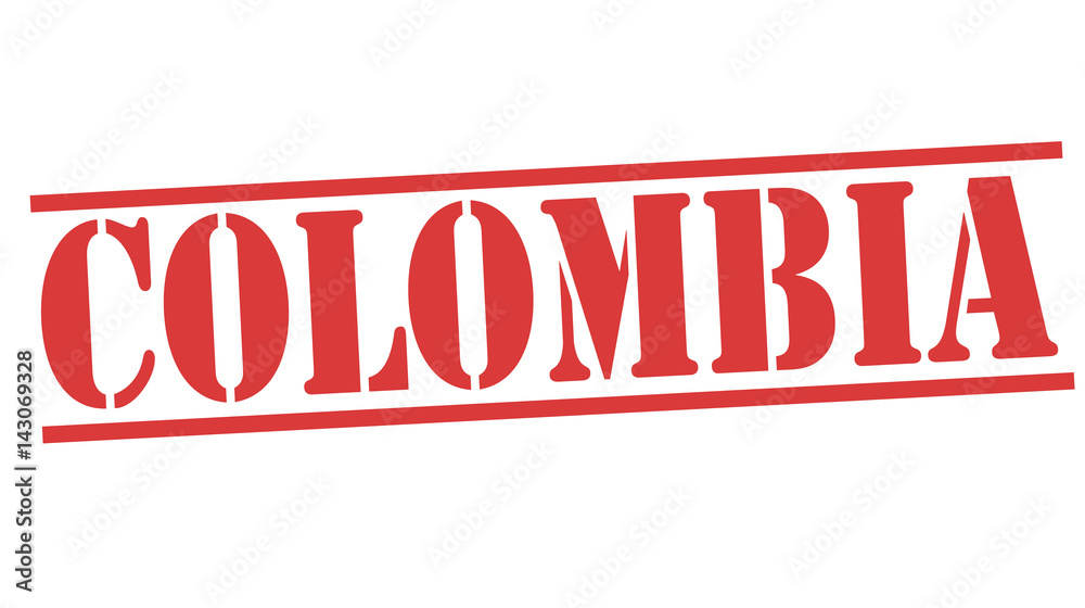 Colombia red square grunge stamp on white Colombia red square grunge stamp on white
