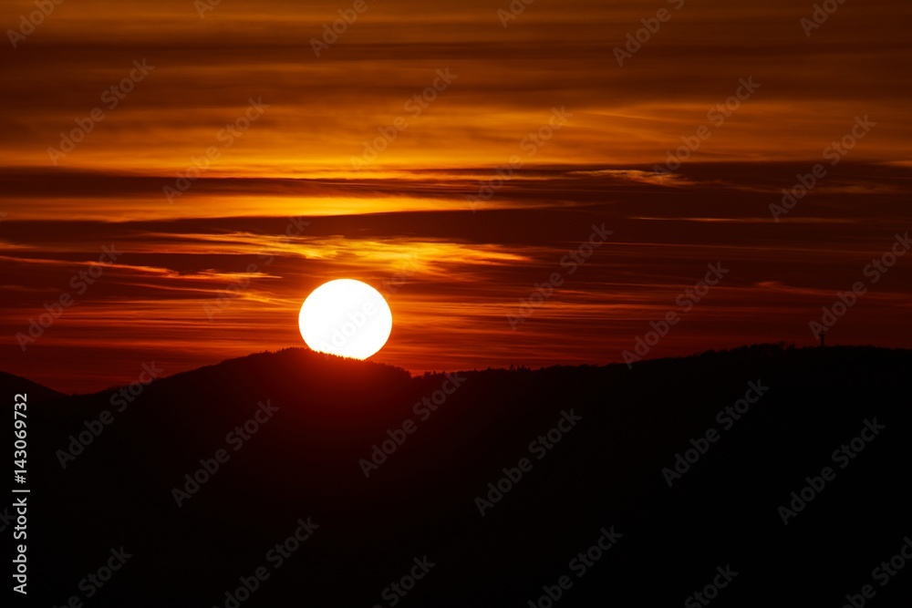 Obraz premium Sunrise Hilly Landscape