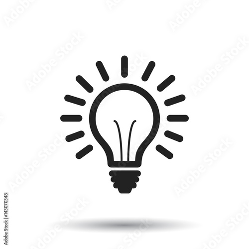 Light bulb line icon vector on white background. Idea sign, solution, thinking concept.
