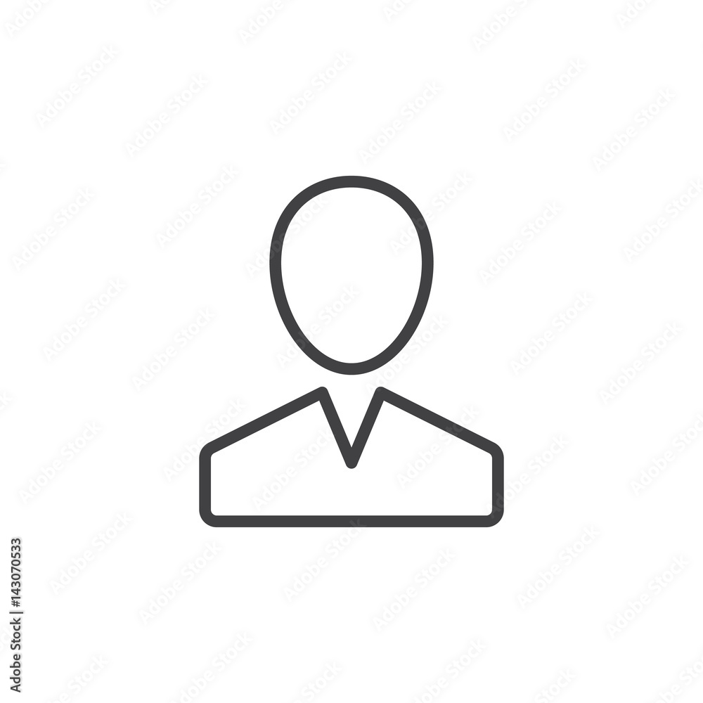 User, person, account line icon, outline vector sign, linear style pictogram isolated on white. Symbol, logo illustration. Editable stroke. Pixel perfect User, person, account line icon, outline vector sign, linear style pictogram isolated on white. Symbol, logo illustration. Editable stroke. Pixel perfect