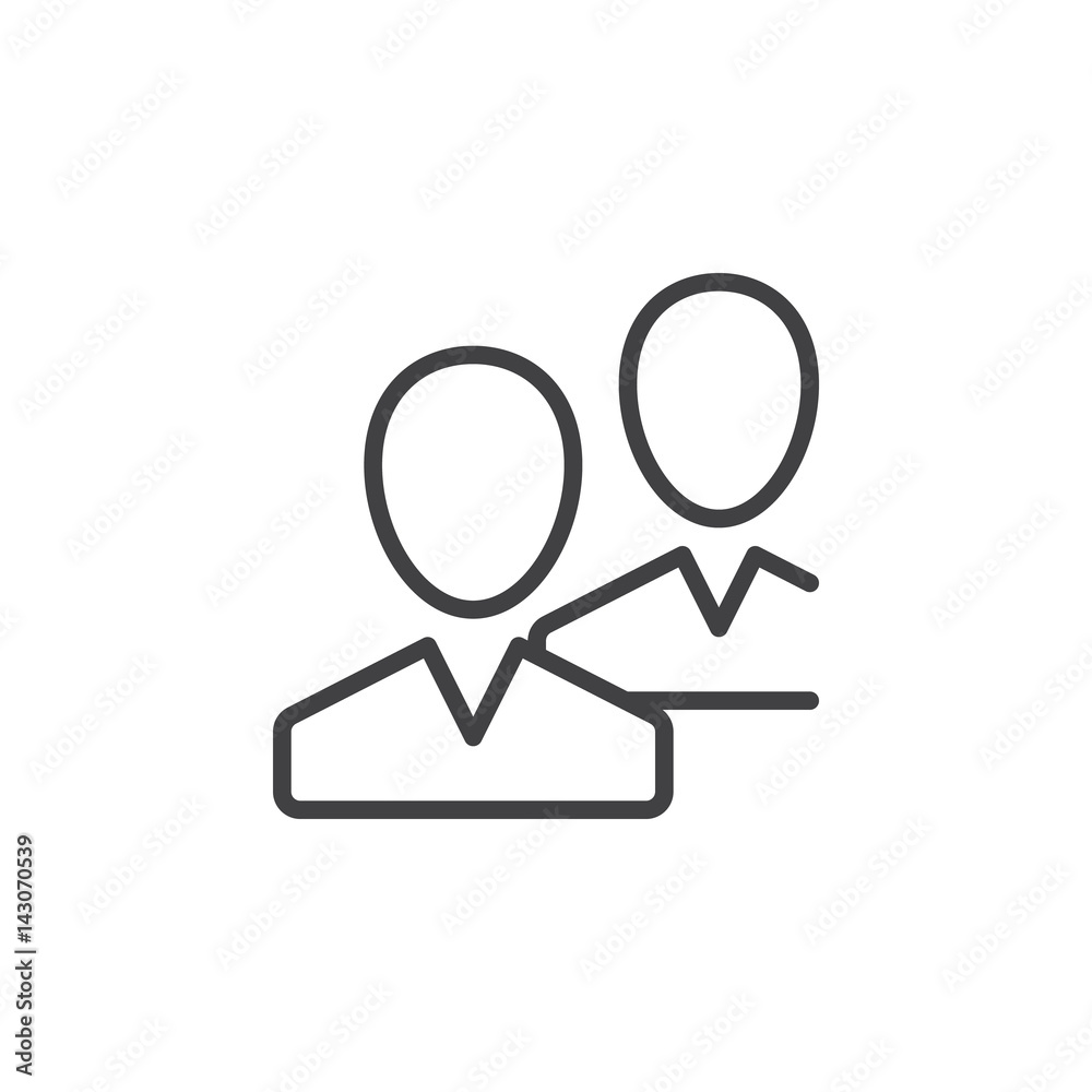 Community, users, friends line icon, outline vector sign, linear style pictogram isolated on white. Symbol, logo illustration. Editable stroke. Pixel perfect Community, users, friends line icon, outline vector sign, linear style pictogram isolated on white. Symbol, logo illustration. Editable stroke. Pixel perfect