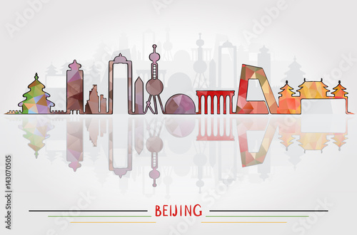 Beijing City Silhouette with city silhouette Design