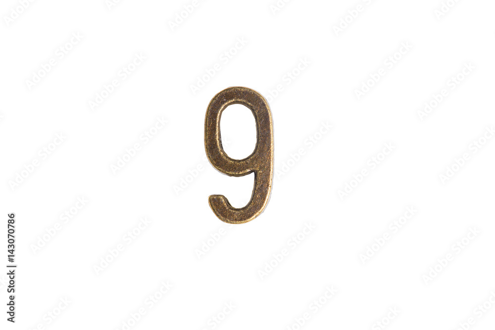 Gold Font Number 1 to 0, Retro style font face or Font type Gold Font Number 1 to 0, Retro style font face or Font type