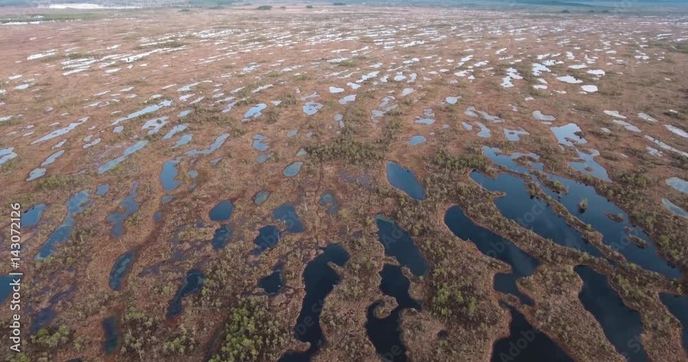 4K Aerial View. Flight Over Swamps. 4K Aerial View. Flight Over Swamps.